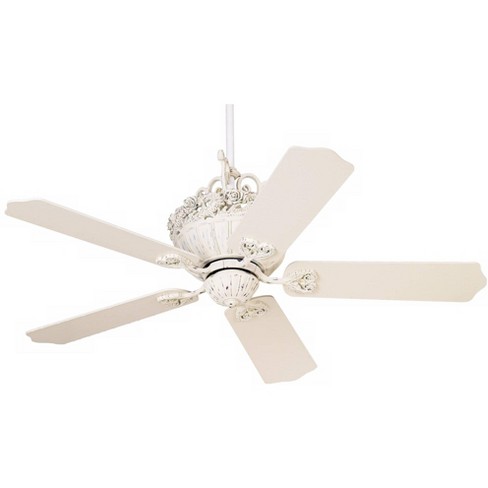 52 Casa Vieja Shabby Chic Ceiling Fan Antique Floral Scroll Rubbed White For Living Room Kitchen Bedroom Family Dining Target