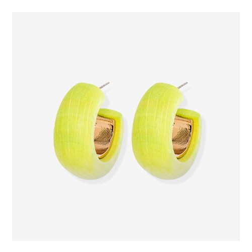 Open Wood Hoop Earrings - A New Day™ Lime Green