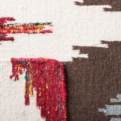 Handmade Square Geometric Flat-Woven Wool & Viscose Rug - 6'