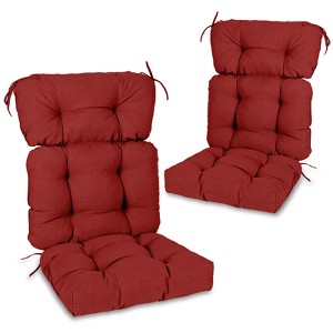 Aoodor Outdoor Tufted Back Cushions Patio Replacement Chair Cushion with Ties, Water and Fade Resistant for All Weather, Set of 2 - 1 of 4