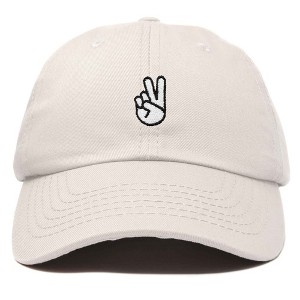 Dalix Peace Sign Embroidered V Cotton Dad Hat Baseball Cap Adjustable Mens - 1 of 4