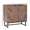NicBex Sideboard Buffet Cabinet Kitchen Storage Cabinet with 2 Doors and Metal Legs for Kitchen,Living Room,Walnut - 3 of 4