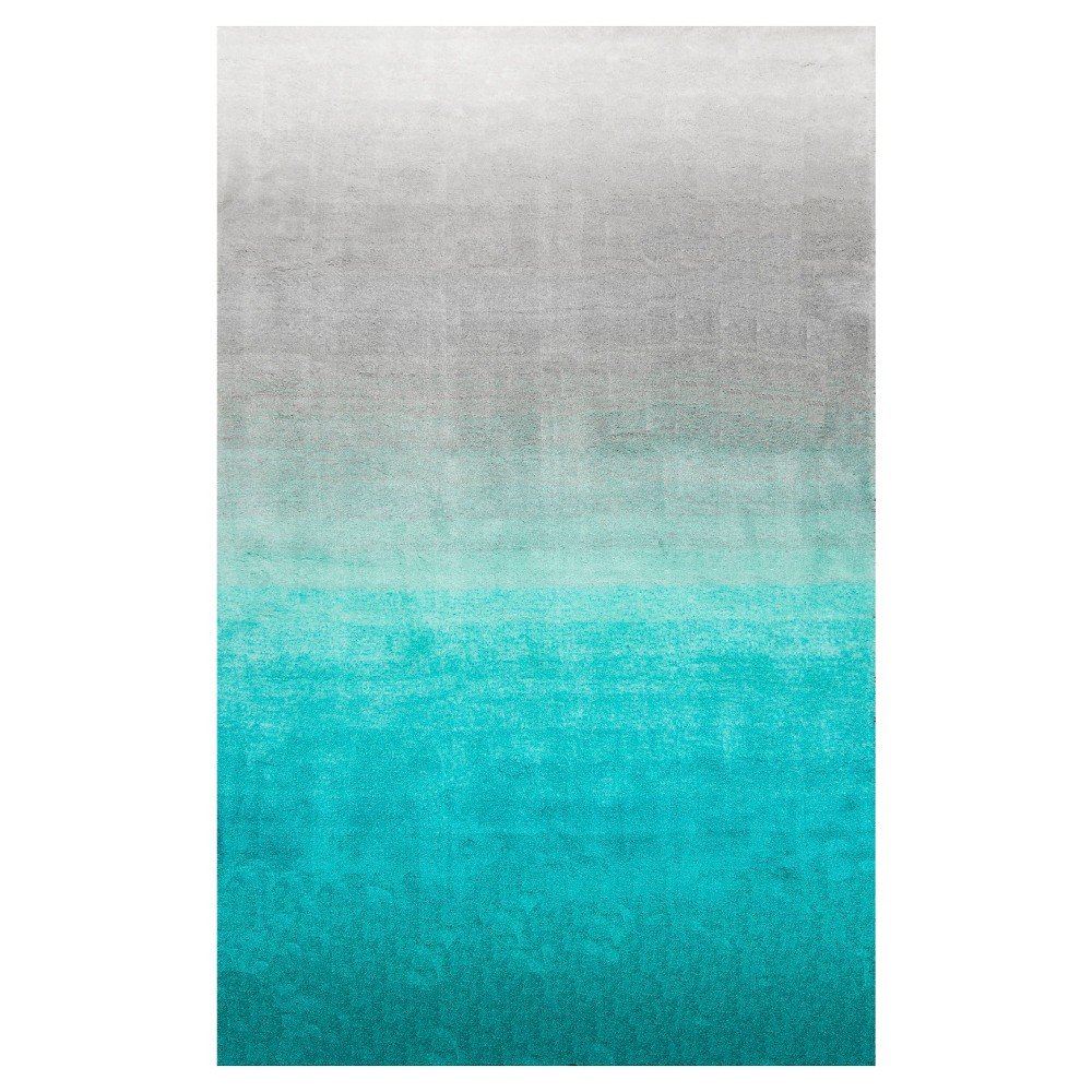 8'x10' Handmade Ombre Shag Area Rug Turquoise - nuLOOM