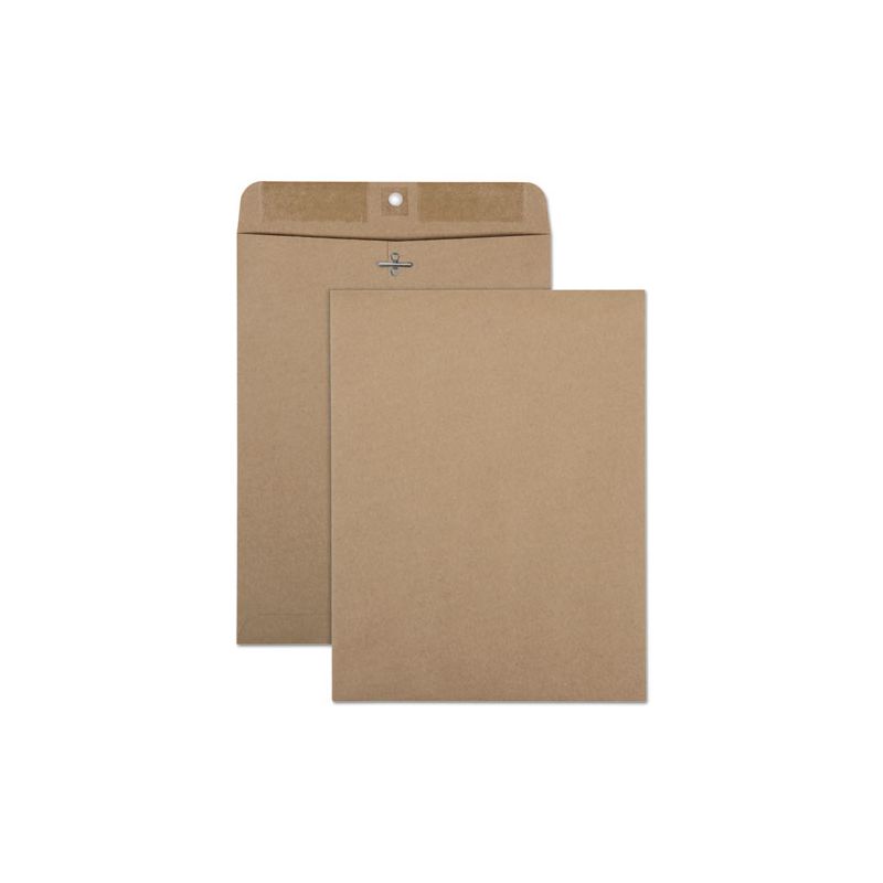 Quality Park Recycled Brown Kraft Clasp Envelope, #90, Square Flap, Clasp/Gummed Closure, 9 x 12, Brown Kraft, 100/Box, 1 of 2