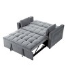 DOMETOUR 55 Inch Pull-out Sleeper Upholstered Sofa Bed with Two Pillows, Futon Convertible Sofa Bed Velvet Loveseat for Living Room Bedroom - 2 of 4