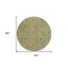 Green Copper And Sage Floral Washable Indoor Outdoor Area Rug - 3 of 4