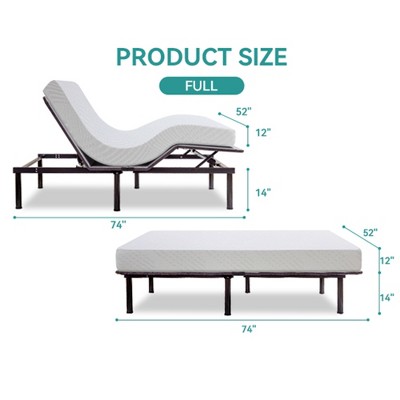 Vipbear Adjustable Beds with Thickened Foam Frame,Adjustable Bed Base Separate Head/Foot Lift, Easy Assembly,Voice Control Smart Electric Bed Frame