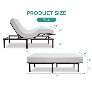Vipbear Adjustable Bed Base with Mattress,10 Inch Gel Memory Foam Medium-Firm Mattress in Box, Adjustable Bed Frame,Thickened Foam Frame - 1 of 4