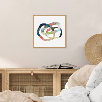 16" x 16" Multicolor Abstract Rings Canvas Wall Art with Polystyrene Frame