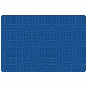 Carpets for Kids KIDSoft Comforting Circles Tonal Solid Classroom Rug, Primary Blue, Rectangle - 1 of 3