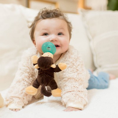 Chocolate Plush Monkey Infant Pacifier with Silicone Nipple
