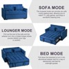 RISOKEYS Velvet Loveseat Couch Pull Out Sofa Bed - 3 in 1 Convertible Sofa Bed with Reclining Backrest,Toss Pillows,Pockets for Living Room - 4 of 4