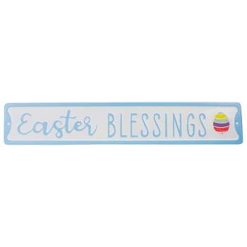 Northlight 20.25" Metal "Easter Blessings" Sign with Eggs Wall Decor