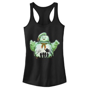 Juniors Womens Ghostbusters Halloween Stay Puft Marshmallow Man Racerback Tank Top - 1 of 4