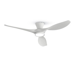 TALOYA 52 in. Indoor Ceiling Fan with Light and Remote, Flush Mount Low Profile,Quiet Reversible DC Motor, 3 CCT Light,White - 1 of 4
