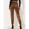 INSPIRE CHIC Women's Satin Drawstring Elastic High Waist Shiny Silky Cargo Pants - 4 of 4