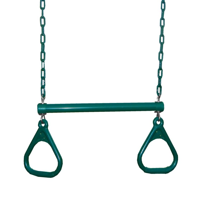 Swing-N-Slide Heavy Duty Ring/Trapeze Combo - Green, 1 of 7