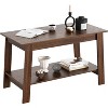 Modern Farmhouse Coffee Table with Storage, 2-Tier Rectangular Center Table for Living Room or Office, Industrial Style Cocktail Table - 3 of 4