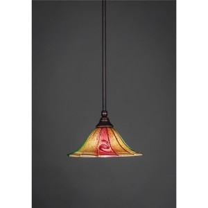 Toltec Lighting Any 1 - Light Pendant in  Dark Granite with 10" Mardi Gras Shade - 1 of 1