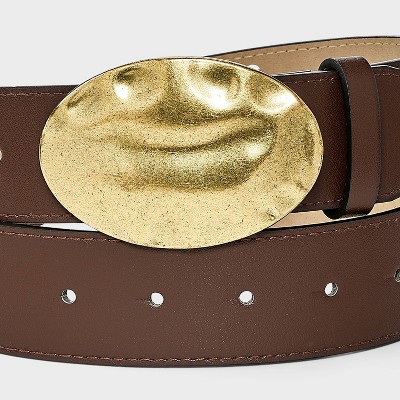 Hammer Texturized Plaque Buckle Belt - Universal Thread' Brown - image 3