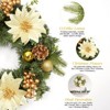 16 Inch Christmas Wreath for Front Door, Xmas Door Wreath with Balls, Artificial Flowers, Berries & Pine Cones for Fireplace  Window Table Centerpiece - 4 of 4