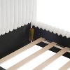Kumasinova Queen/King Size Sleek White Bed Frame with Boucle Upholstery,Wavy Headboard Eco-Friendly Rubberwood Platform,No Box Spring Required - 4 of 4
