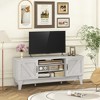 Tangkula Farmhouse TV Stand for TVs Up to 65 Inches w/ 2 Barn Door Cabinets & 4 Shelves - 2 of 4