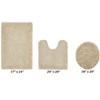 Edge Bath Rug 100% Premium Cotton Ultra-Soft Water Absorbent Tufted Solid Reversible 3 Piece Bathroom Rug Set for Machine Washable Bathmat - 2 of 4