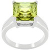 Slickblue Stunning 5.5 Ct. Green Solitaire Gypsy Ring for Women - Rhodium Plated with Princess Cut, Size 5-10 - 2 of 4
