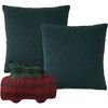 Mina Victory Holiday Plaid Faux Shearling Christmas Camper 3 Piece Set Indoor Throw Pillows - 4 of 4