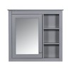 NicBex 30" x 28" Bathroom Storage Wall Cabinet with Mirror & Adjustable Shelves, Medicine Cabinet, Mirror Cabinet with 3 Open Shelves, Gray - 3 of 4
