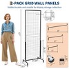 Grid Wall Panel Display Stand 2/3 Pack, 2' x 5.6' Heavy-Duty Movable Gridwall with Base - 2 of 4
