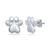 Bella Silver Sterling Silver High Polish Paw Print 18" Pendant Necklace and Earrings Set - 3 of 4