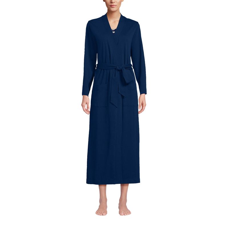 Lands' End Women's Cotton Long Sleeve Midcalf Robe, 1 of 4