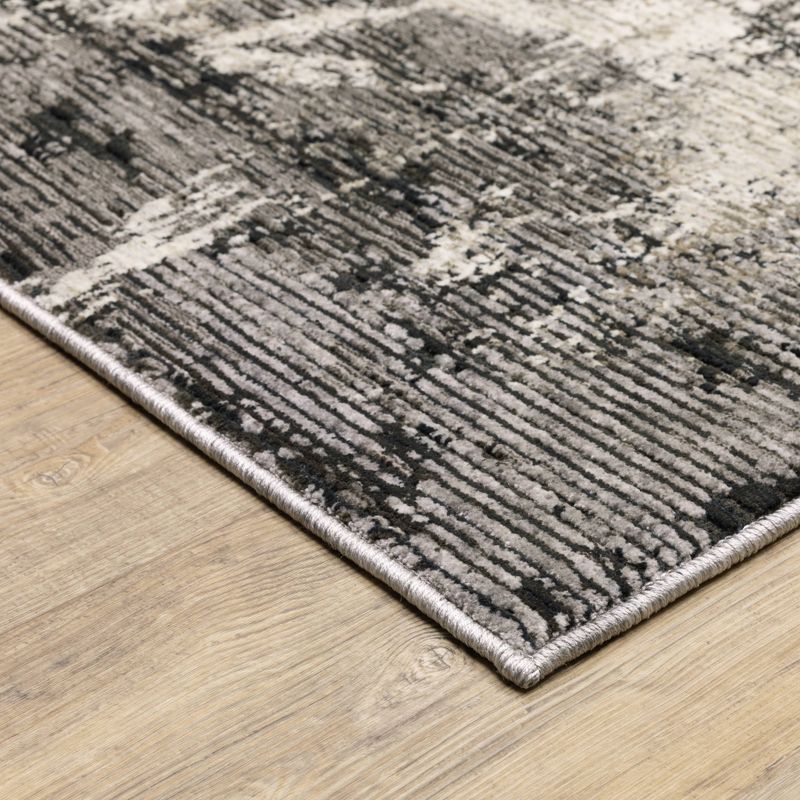 Nirvan Industrial Abstract Indoor Area Rug Gray/Ivory - Captiv8e Designs, 3 of 8