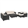 ELJGET 10PCS Outdoor Patio Wicker Furniture Set Cushioned Sectional Sofa Storage Coffee Table Light Beige Cushion - 4 of 4