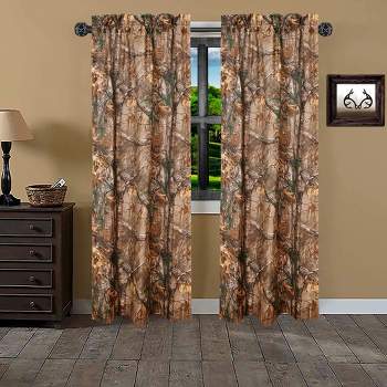Realtree Xtra Camouflage Rod Pocket Window Curtains - Camo Drapes in Forest and Rustic Theme, Perfect for Bedroom, Farmhouse, Cabin, and Kitchen