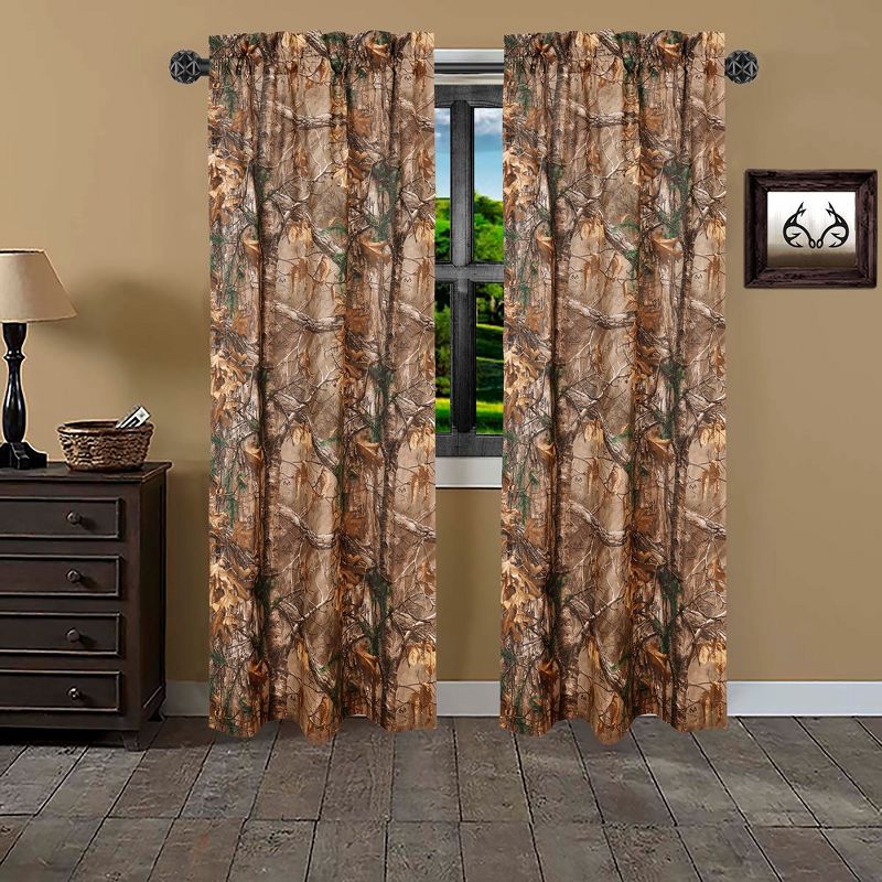 Realtree Xtra Camouflage Rod Pocket Window Curtains - Camo Drapes in Forest and Rustic Theme, Perfect for Bedroom, Farmhouse, Cabin, and Kitchen, 1 of 7