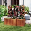 Costway 1/2 PCS Wooden Raised Garden Bed Elevated Patio Yard Planter Box with Trellis Open-Ended - 4 of 4