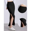 Allegra K Women's Knit Side Slit Hight Waist Midi Bodycon Skirt - 2 of 4