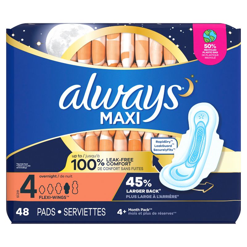 Always Maxi Overnight Pads - Size 4, 3 of 13