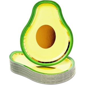 Blue Panda 48 Pack Avocado Disposable Paper Plates for Birthday Party and Fiesta 7 x 10 In, - 1 of 4