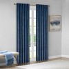VYNXARIA 37x84" Room Darkening Metallic Printed Poly Velvet Window Panel Pair(2 Pc Panel), Navy - 2 of 4