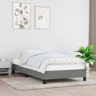 vidaXL Bed Frame Dark Gray 39.4 in.x74.8 in. Twin Fabric