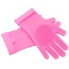 iMountek "Magic Silicone Dishwashing Gloves: Heat Resistant Scrubber for Cleaning, Washing & Pet Care - 1 Pair" Pink - 2 of 4