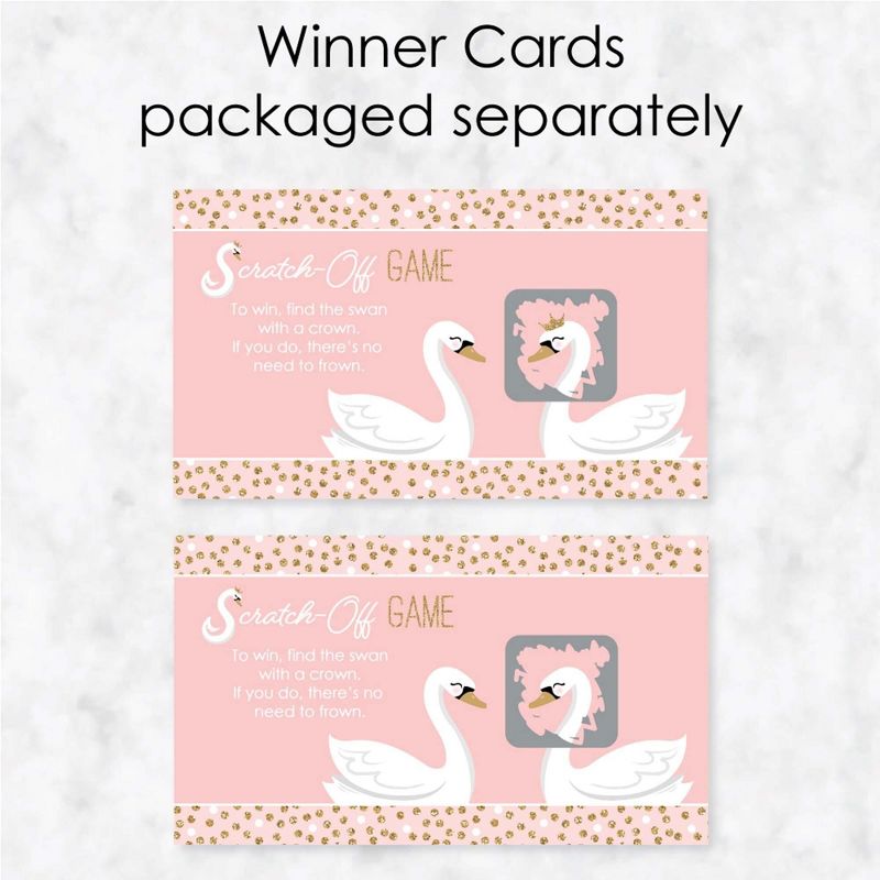 Big Dot of Happiness Swan Soiree - White Swan Baby Shower or Birthday Party Game Scratch Off Cards - 22 Count, 3 of 7