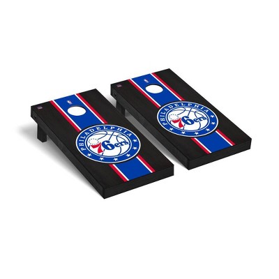 NBA Philadelphia 76ers Premium Cornhole Board Onyx Stained Stripe Version
