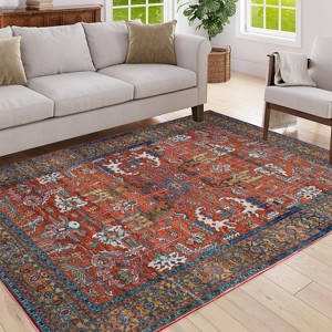 Gulches Area Rug 5x7 Vintage Bohemia Non-slip Washable Rug - 1 of 4