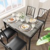Dining Table Set for 4, Square Space-Saving,5 Piece Kitchen Table with 4 Chairs - 4 of 4