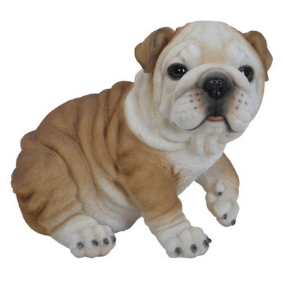 10" Polyresin Sitting Bulldog Puppy Statue Brown - Hi-Line Gift